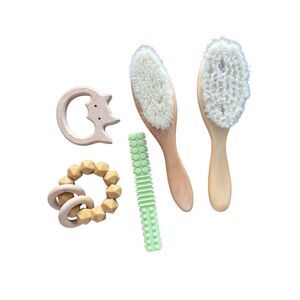 Baby soft bristle brush set if 2 and teethers